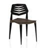 Sedia da esterno Flecharo in marrone e nero con uno schienale caratteristico di hjh LIVING