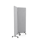 Parete divisoria in due parti FLEXMIUT in grigio chiaro con base su ruote di hjh OFFICE
