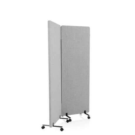 Parete divisoria in due parti FLEXMIUT in grigio chiaro con base su ruote di hjh OFFICE