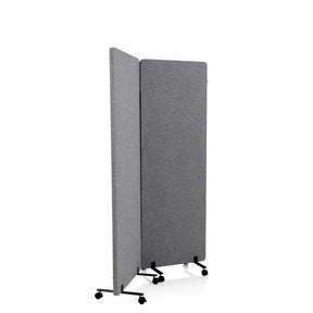 Set di due pareti divisorie FLEXMIUT grigio scuro con piedi a rotelle di hjh OFFICE
