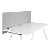 Divisorio per scrivania FLEXMIUT D 160 grigio chiaro mélange con piano e gambe bianche di hjh OFFICE