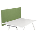 Divisorio per scrivania FLEXMIUT D1 in verde su una scrivania bianca di hjh OFFICE