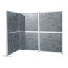 Parete divisoria Flexmiut Modul L grigia con superficie simile al feltro e cornice in alluminio argento di hjh OFFICE