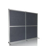 Parete divisoria FLEXMIUT MODUL grigia con telaio argentato e piedini di supporto di hjh OFFICE