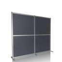 Parete divisoria FLEXMIUT MODUL grigia con telaio argentato e piedini di supporto di hjh OFFICE