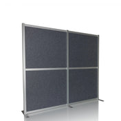 Parete divisoria FLEXMIUT MODUL grigia con telaio argentato e piedini di supporto di hjh OFFICE