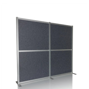 Parete divisoria FLEXMIUT MODUL grigia con telaio argentato e piedini di supporto di hjh OFFICE