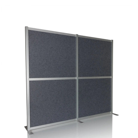 Parete divisoria FLEXMIUT MODUL grigia con telaio argentato e piedini di supporto di hjh OFFICE