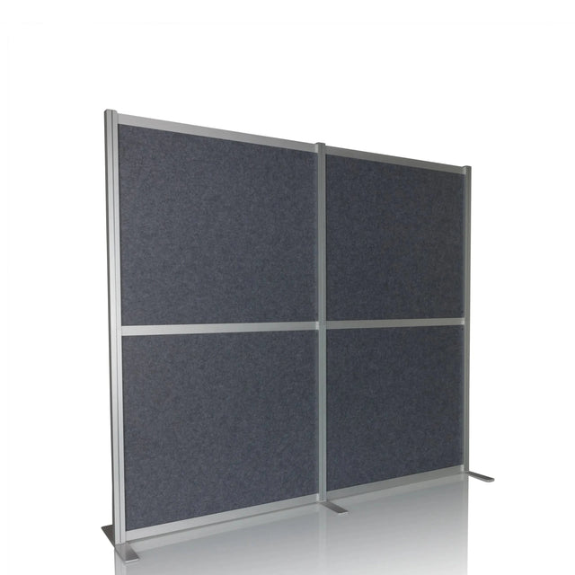 Parete divisoria FLEXMIUT MODUL grigia con telaio argentato e piedini di supporto di hjh OFFICE