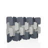 Parete divisoria FLEXMIUT PLUG in grigio e grigio chiaro con struttura modulare sfalsata di hjh OFFICE