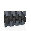 Parete divisoria FLEXMIUT PLUG in grigio e grigio scuro con elementi quadrati sfalsati di hjh OFFICE