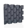 Parete divisoria FLEXMIUT PLUG grigia in feltro con un motivo modulare sfalsato di hjh OFFICE