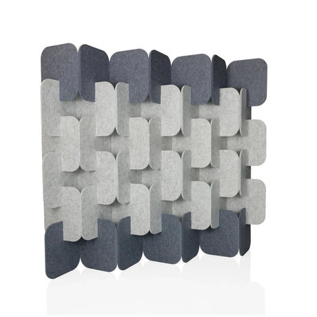 Pareti divisorie FLEXMIUT PLUG in grigio e grigio chiaro con design in feltro intrecciato di hjh OFFICE
