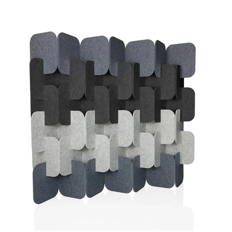 Parete divisoria FLEXMIUT PLUG in diverse tonalità di grigio in feltro con struttura modulare di hjh OFFICE