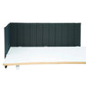 Divisorio per scrivania FLEXMIUT ROLL grigio scuro con trapuntatura verticale su piano del tavolo bianco di hjh OFFICE