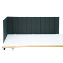 Divisorio per scrivania FLEXMIUT ROLL grigio scuro con trapuntatura verticale su piano del tavolo bianco di hjh OFFICE