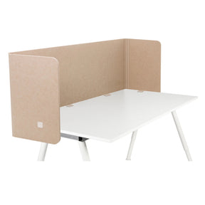 Divisorio per scrivania FLEXMIUT U in beige su una scrivania bianca di hjh OFFICE