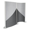 Parete divisoria grigia Flexmiut Wave in tessuto plissettato con motivo geometrico di hjh OFFICE