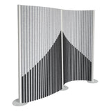 Parete divisoria grigia Flexmiut Wave in tessuto plissettato con motivo geometrico di hjh OFFICE