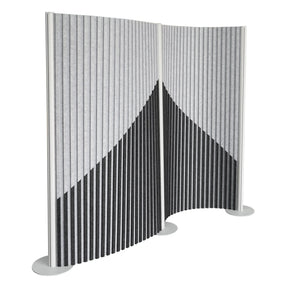 Parete divisoria grigia Flexmiut Wave in tessuto plissettato con motivo geometrico di hjh OFFICE