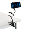 Supporto per cellulare e tablet FLEXMOBI nero con collo di cigno flessibile e morsa da tavolo di hjh OFFICE