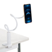 Supporto per cellulare e tablet FLEXMOBI I bianco con collo di cigno flessibile e morsetto da tavolo di hjh OFFICE
