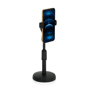 Supporto per cellulare e tablet FLEXMOBI II nero con base rotonda e smartphone di hjh OFFICE