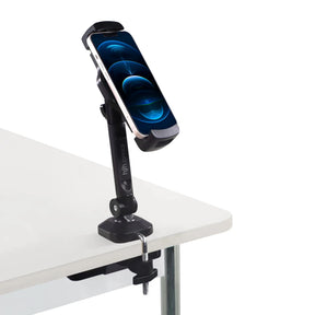Supporto per cellulare e tablet FLEXMOBI III nero con morsetto da tavolo e braccio regolabile di hjh OFFICE