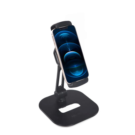Supporto per cellulare e tablet FLEXMOBI IV nero con braccio regolabile e base piatta di hjh OFFICE