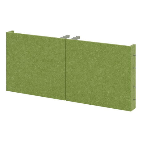 Parete divisoria acustica FlexWall in verde maggio con due pannelli e supporti argentati di hjh OFFICE PRO