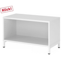 FlexWall bianco con un vano aperto e un basamento di hjh OFFICE PRO