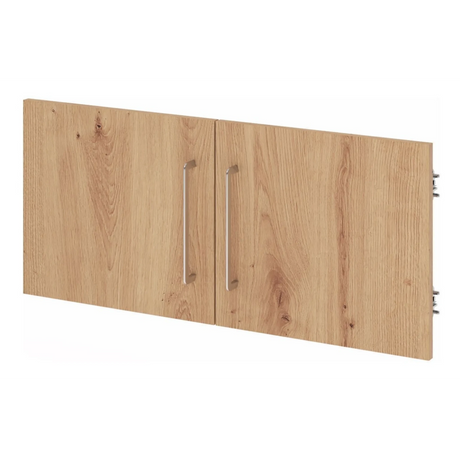 Pensile FlexWall in aspetto rovere frassino con due ante e maniglie argentate di hjh OFFICE PRO