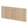 Pensile FlexWall con coppia di ante in effetto rovere e maniglie argentate di hjh OFFICE PRO