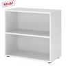 Scaffale bianco FlexWall con due ripiani aperti e piedini neri di hjh OFFICE PRO