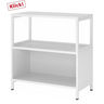 Scaffale bianco FlexWall con due ripiani aperti e base a zoccolo di hjh OFFICE PRO
