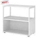Scaffale bianco FlexWall con due ripiani aperti e piedini neri di hjh OFFICE PRO