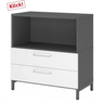 Mobile sottobanco FlexWall in grafite e bianco con due cassetti e base a zoccolo di hjh OFFICE PRO