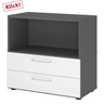 Mobile sottolavabo FlexWall in grafite e bianco con due cassetti e un vano aperto di hjh OFFICE PRO
