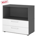 Mobile sottolavabo FlexWall in grafite e bianco con due cassetti e un vano aperto di hjh OFFICE PRO
