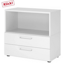 Mobile base bianco FlexWall con vano aperto, due cassetti e piedini di hjh OFFICE PRO