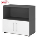 Mobile sottolavabo FlexWall in grafite e bianco con due ante e vano aperto di hjh OFFICE PRO
