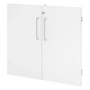 Porta doppia bianca FlexWall con due maniglie argentate di hjh OFFICE PRO