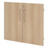 Coppia di ante FlexWall effetto rovere con due maniglie argentate di hjh OFFICE PRO