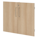 Coppia di ante FlexWall effetto rovere con due maniglie argentate di hjh OFFICE PRO