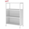 Scaffale bianco FlexWall con tre scomparti a giorno e base a zoccolo di hjh OFFICE PRO