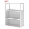 Scaffale bianco FlexWall con tre vani aperti e piedini neri di hjh OFFICE PRO