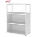 Scaffale bianco FlexWall con tre vani aperti e piedini neri di hjh OFFICE PRO
