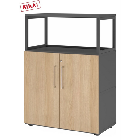 FlexWall | 3 OH | Türen + Rahmen | mit Stellfüßen - buerostuhl24