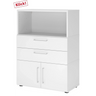 Mobile archiviatura bianco FlexWall con vano aperto, due cassetti e due ante di hjh OFFICE PRO