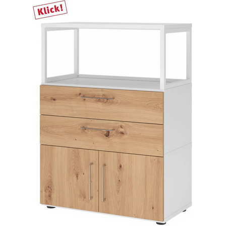 FlexWall | 3 OH | Türen + Schübe + Rahmen | mit Stellfüßen - buerostuhl24